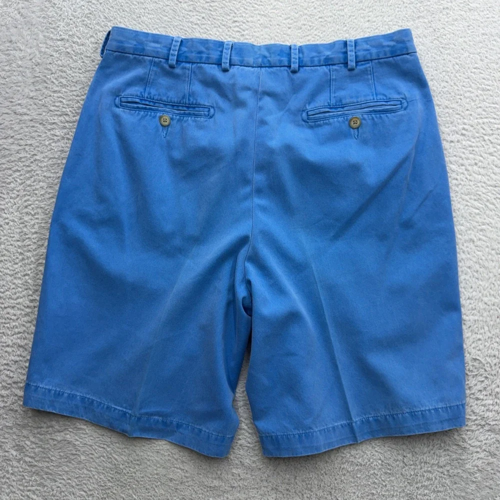 Peter Millar‎ Mens 33 Blue Pima Cotton Flat Front Chino Golf Shorts Peru